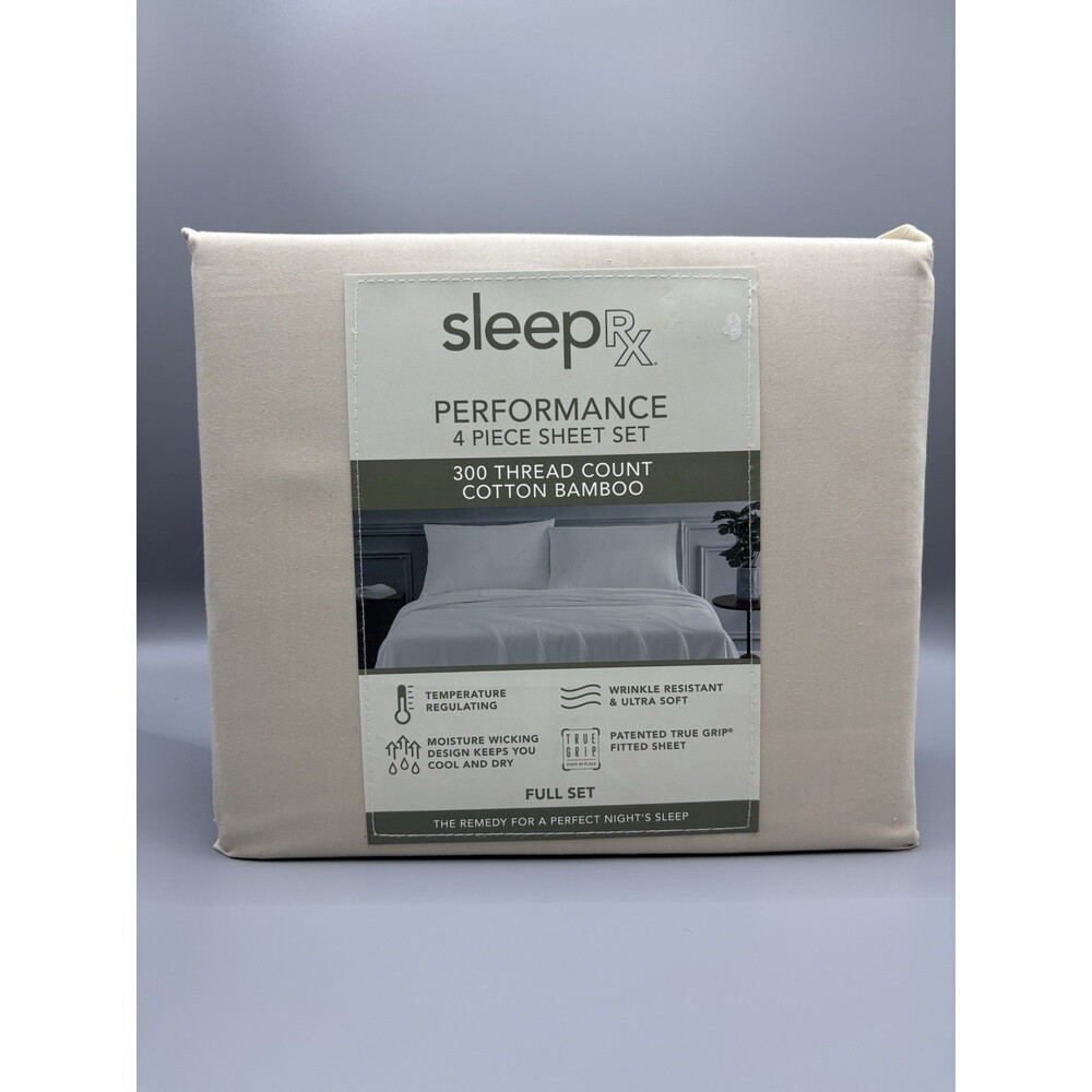 Sleep RX SleepRX 300 Thread Count 4-Pc. Sheet Set OATMEAL / TAN FULL